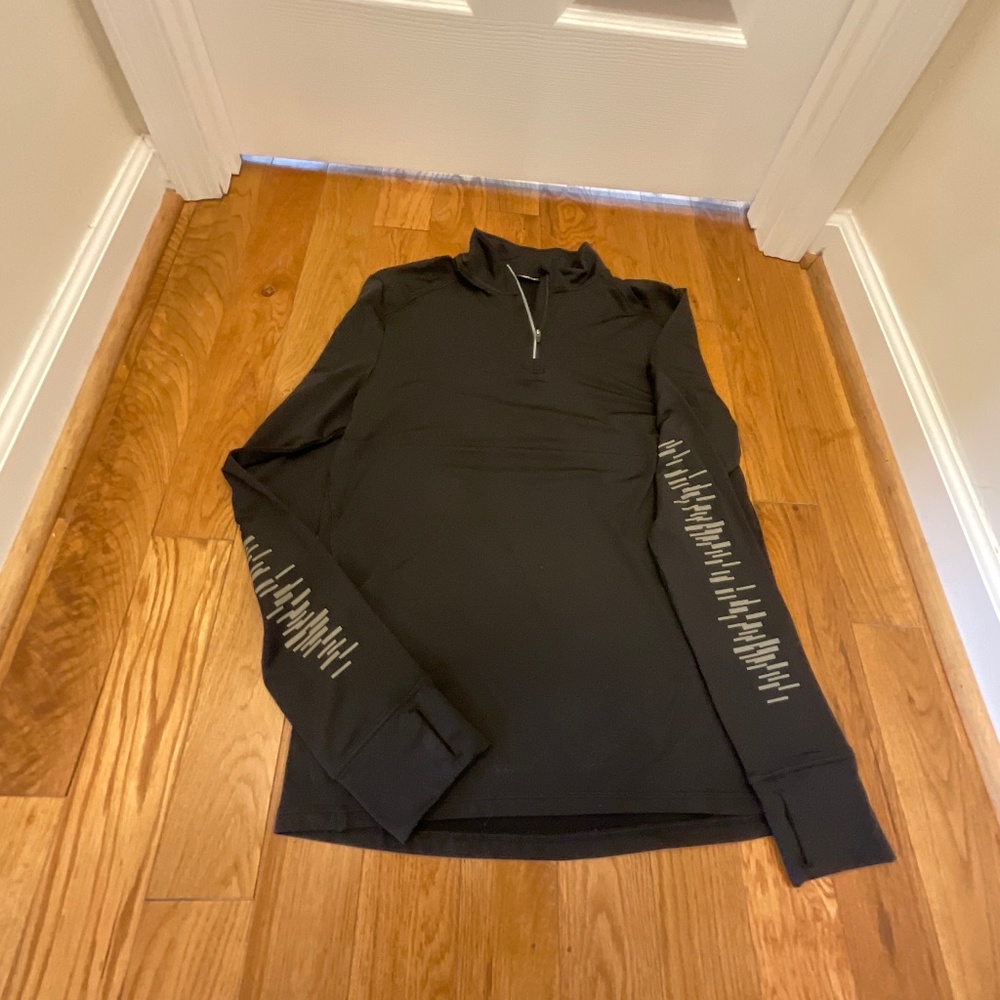 Men's Crivit Black Long Sleeve Running Shirt with Reflectors, Size M